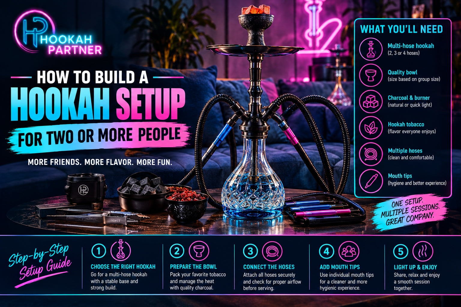 How to Build a Hookah Setup for Two or More People