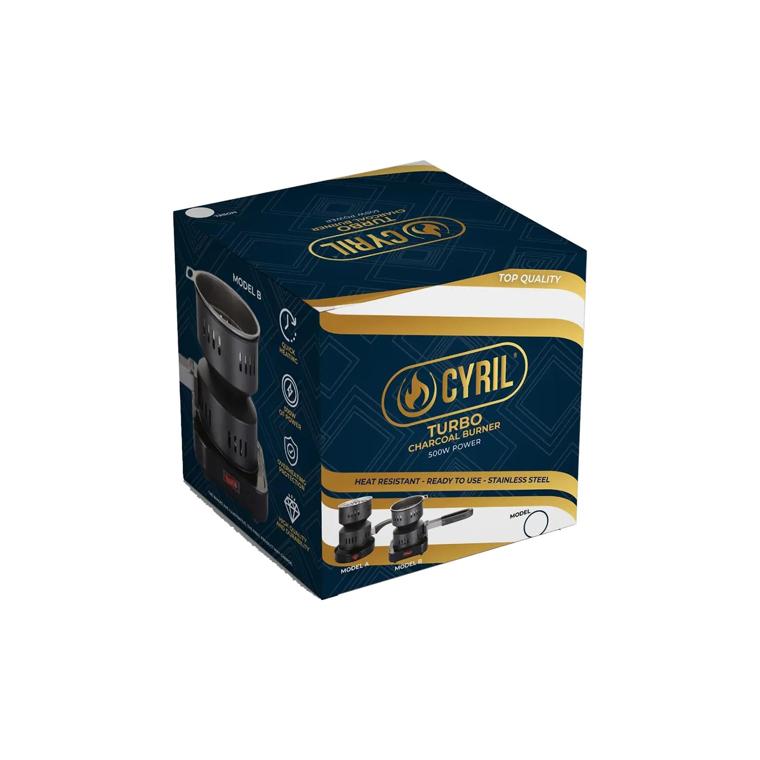 Cyril Turbo Charcoal Burner- Model B Removable Handle