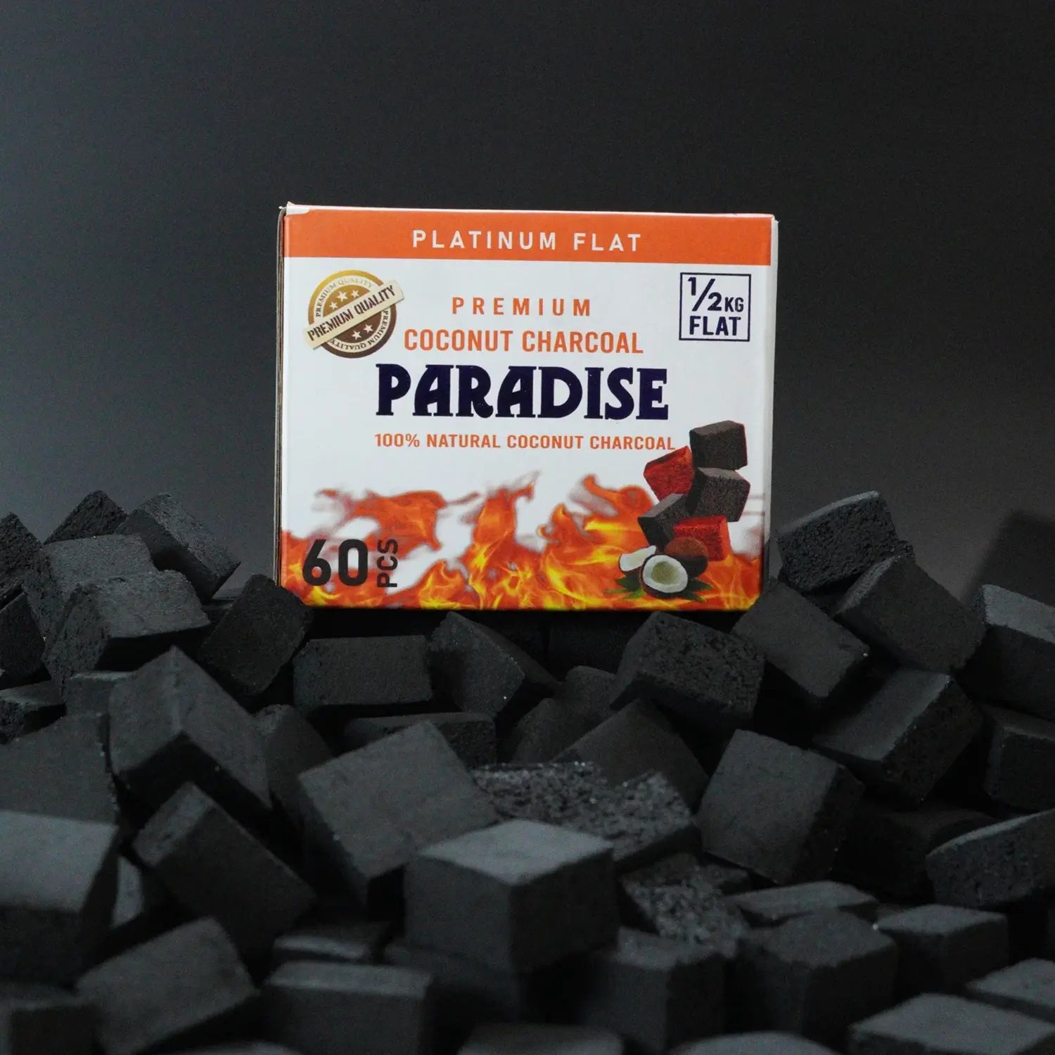 Paradise Coconut Charcoal Flats 1/2 Kg 25x15mm