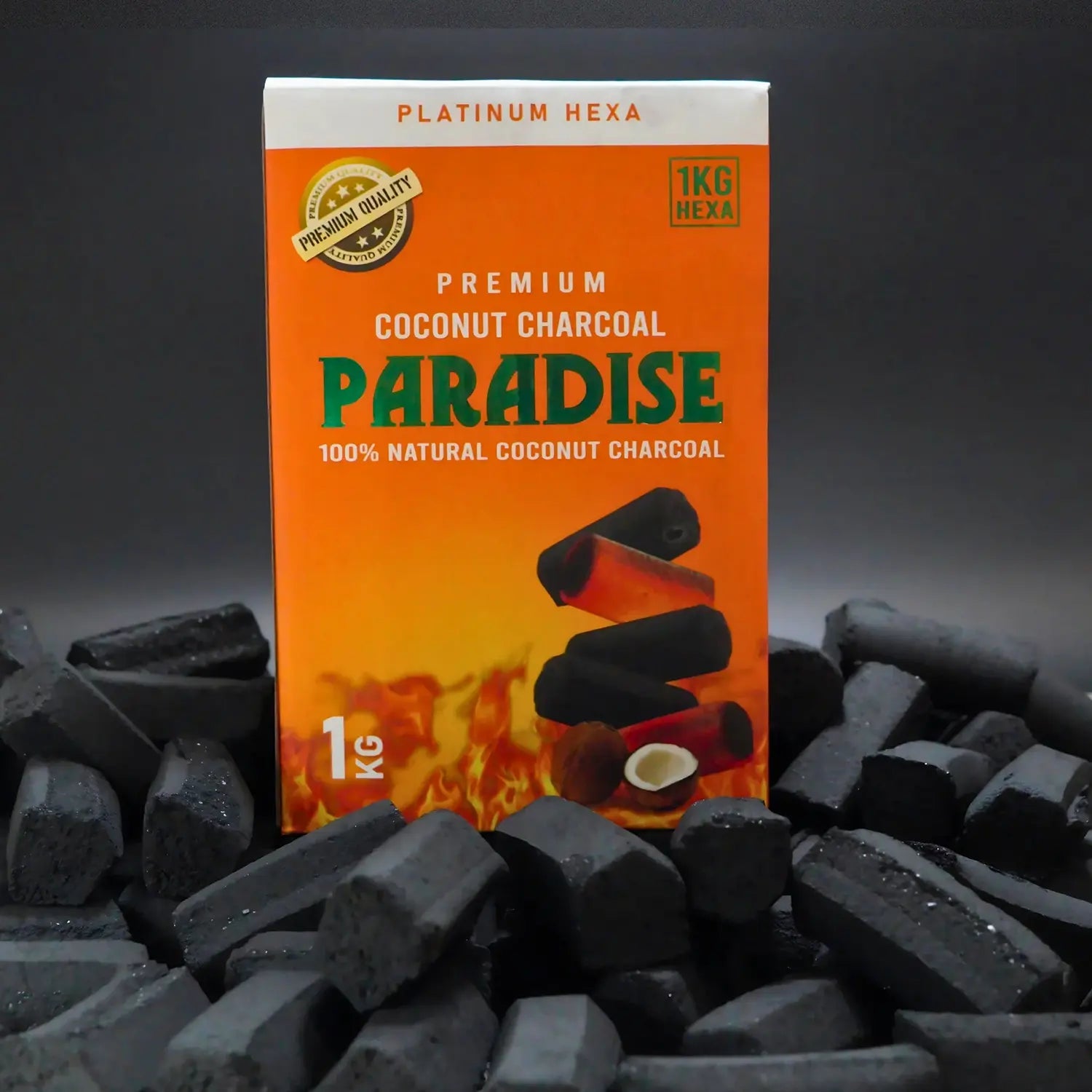 Paradise Coconut Charcoal Hexagon 1Kg - Hookah Partner