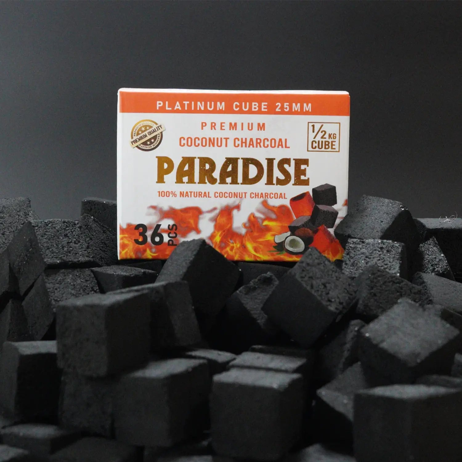 Paradise Coconut Charcoal 1/2 Kg Cube 25mm